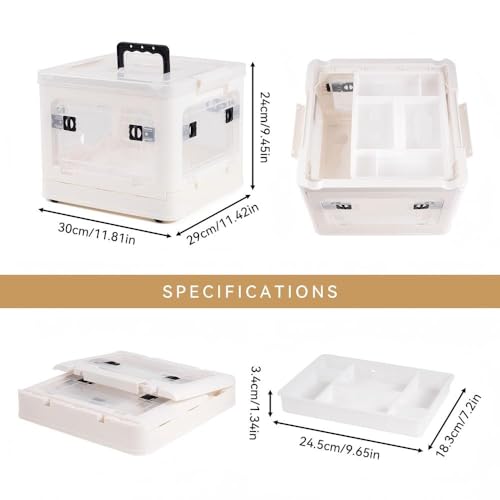 HEY FOLY 22qt Medicine Organizer Storage Box with 4-Side Opening Doors, White Foldable Medication Organizer Empty, Container Case Stackable First Aid Box for Home Storage - color: Foldable 22qt