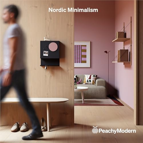 Key Holder Wall Mount and Mail Organizer - Hide Your Mail with a Modern and Minimal Look (Black) - color: Black
