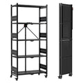 WORKPRO 5-Tier Folding Shelf, No-Assembly Metal Storage Rack with Wheels, 750 lbs Capacity (with Leveling Feet), Collapsible Shelving Unit for Kitchen, Pantry, Bathroom & Closet Organization - size: 5-Tier