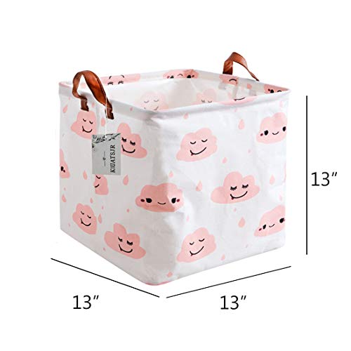 Storage Basket Fabric Organizer Bin for Toys, Books, Clothes, Pets,Perfect for Bedroom/Office/Nursery/Shelves(Pink Cloud) - color: Pink Cloud