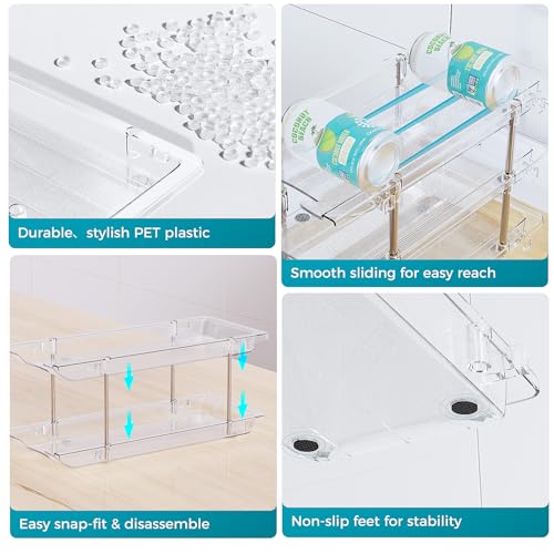 oylik Can Organizer for Pantry, 4 Tiers Can Storage Rack, up to 48 Cans Food Holders for Fridge, Cabinet and Pantry Organization - size: 4 Tiers*3 Rows