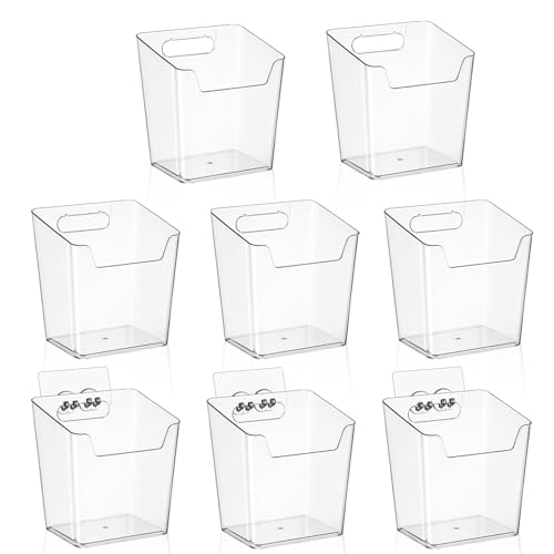 8-Pack Adhesive Cabinet Door Organizer Kitchen, Hanging Storage Bins, Stick on Small Wall Storage Container, Bathroom Floating Shelf Under Sink Caddy Spice Rack for Pantry Organizer, Office, Dorm - color: 8 Pack, size: Large