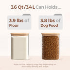 ComSaf 3.6Qt Glass Food Storage Containers, Cereal Storage Containers with Airtight Lids, Large Square Glass Jars with Bamboo Lids, for Rice, Pasta, Oats, Grains, Coffee Beans - color: 3.6Qt-Square