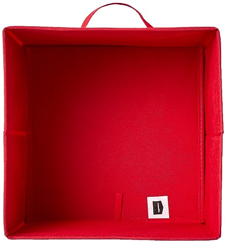 Amazon Basics Cube Organizer Storage Bins Handles, Collapsible Fabric, 10.5"x10.5"x11", Red (Pack of 30) - color: Red, size: 10.5"x10.5"x11" (Pack of 5)