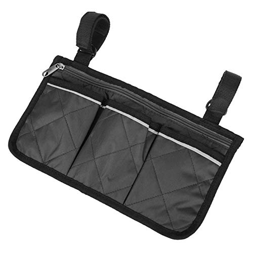 RiToEasysports Walker Bag,Multifunctional Wheelchair Side Bag Scooter Armrest Side Bag Hanging Pouch Storage Organizer for Bed Rail, Scooters, Walker Rollator - color: black