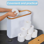 efluky Toilet Paper Storage, Toilet Paper Basket with Lid, Bathroom Organizer, Free Standing Holder Up to 9 Mega Rolls, White - color: White