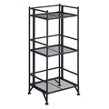 Convenience Concepts Xtra Storage Shelves - 3-Tier Folding Metal Shelving, Modern Shelves for Storage and Display in Living Room, Bathroom, Office, Closet, Kitchen, Garage, Plant Storage, Black