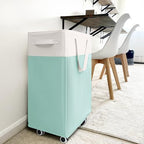 Goodpick Laundry Basket with Wheels, 75L Laundry Hamper with Wheels, Large Laundry Basket with Removable Wash Bag, Clothes Hamper for Laundry, Blue&White - color: Blue & White