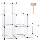 C&AHOME Cube Storage Organizer, 6-Cube Shelves Units, Closet Cabinet, DIY Plastic Modular Book Shelf, Ideal for Bedroom, Living Room, Office, 36.6" L x 12.4" W x 36.6" H Translucent White SBTM3506A - color: Translucent White