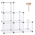 C&AHOME Cube Storage Organizer, 6-Cube Shelves Units, Closet Cabinet, DIY Plastic Modular Book Shelf, Ideal for Bedroom, Living Room, Office, 36.6" L x 12.4" W x 36.6" H Translucent White SBTM3506A - color: Translucent White