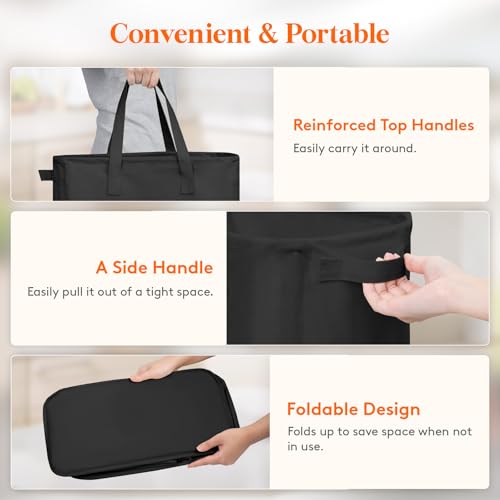 Lifewit 2 Pack Slim Laundry Hamper, Collapsible Narrow Laundry Basket, Small Tall Dirty Clothes Hampers with Handles for Bathroom Bedroom College Dorm, Black, 65L - color: Black