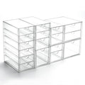 Prsildan Acrylic Drawer Organizer with 17 Drawers, Craft Office Desk Makeup Organizers Accessories, Set of 4 Clear Stackable Storage Drawers for Vanity, Countertop, Jewelry, Art Supply Organization - style: 17 Drawers