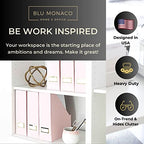 BLU MONACO | Cardboard Magazine File Holder Set of 6 Pink | Vertical Magazine File Holder with Gold Label Slots | Standing File Holder and Cardboard Bins for Shelves Desk Storage - color: Pink