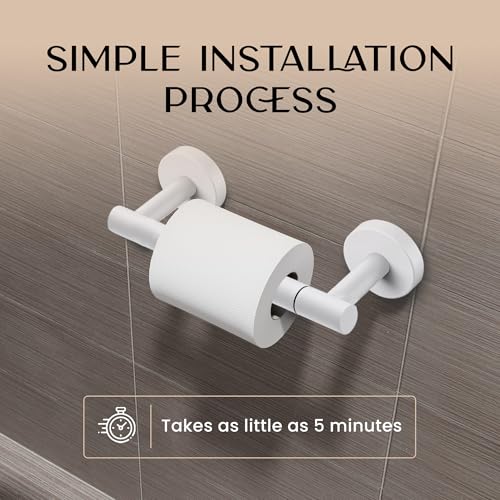 Day Moon™ - Toilet Paper Holder - Modern Roll Holder for Bathroom - 1 Pack - Wall Mount - Classic, White - color: White, size: Classic 1 Pack