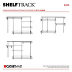 ClosetMaid ShelfTrack Wire Closet Organizer System, Adjustable from 5 to 8 Ft., With Shelves, Clothes Rods, Hardware, Durable Steel, Satin Chrome - color: Satin Chrome, size: 5 to 8 ft