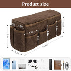 Remote Control Holder, Non Slip Bedside Armchair Caddy, Recliner Arm Caddy Armrest Organizer with 14 Pockets for Cell Phone TV Remote Control Magazines