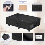 Babenest 4-Pack Under Bed Storage Organizer with Clear Zippered Lid, Foldable Rolling Underbed Drawers on 6 Wheels, Space Saving Clothes, Shoes, Toy Storage for Bedroom, Dorm, Closet - size: 4 Pack