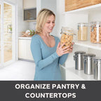 Oggi Clear Canister with Clamp Lid, 38 oz - Large Airtight Food Storage Container, for Kitchen & Pantry Storage of Bulk, Dry Foods Including Pasta, Flour, Sugar, Coffee, Rice, Tea, Spices & Herbs