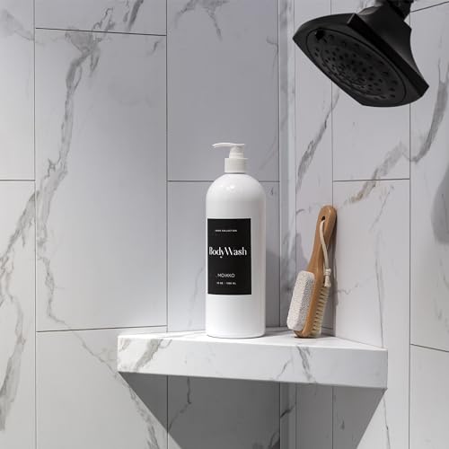Palisade Vinyl Waterproof Corner Shower Shelf in Carrara Marble/Urban Glacier - color: Carrara Marble/Urban Glacier