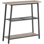 HOOBRO 30" Narrow Console Table, 3-Tier Small Entryway Table with Storage Shelves, Behind Couch Sofa Table, Hallway Table for Entryway, Foyer, Hallway, Living Room, Greige and Black BG62XG01 - color: Greige + Black