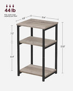 VASAGLE Side Table, Small End Table, Tall Nightstand for Living Room, Bedroom, Office, Bathroom, Greige and Classic Black ULET273B02 - color: Greige + Classic Black