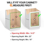 JOWBOOW 2-Tier Cabinet Pull Out Shelves (14" W x 22" D), Slide Out Shelves for Kitchen Cabinets, Metal Under Cabinet Roll Out Shelf - size: 14 X 22 Inch