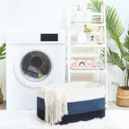 MINTWOOD Design 22in Extra Large Blanket Basket Holder Living Room, Rectangle Rope Woven Storage Basket with Handles for Laundry, Pool Towels, and Shoes, Dog Toy Organizer Bin Box, 3-Tone Blue - color: 3-Tone Blue