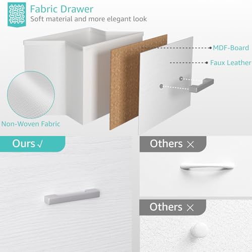 BOLUO Stackable Storage Drawers Closet Organizers and Storage Fabric White 2 Drawer Dresser for Bedroom 2 Packs Modern - color: White, size: L(15.7"D x 21.1"W x 16.1"H)