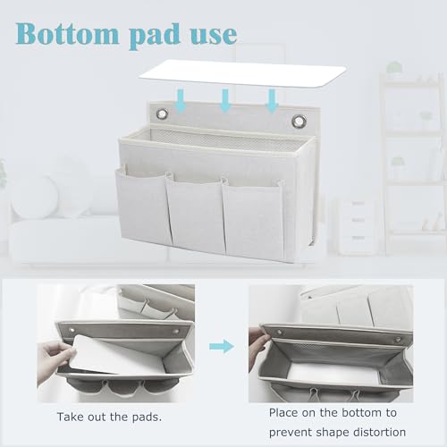 2-Pack Wall Hanging Organizer Bag/Hanging Baskets with Large Mesh Compartment & 3 Pockets，Over the Door Organizer Space Saving Storage for Bedroom,RV Camper, Closet (White-2 Pack) - color: White-2 Pack