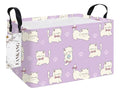 FANKANG Storage Bins,Nursery Hamper Canvas Laundry Basket Foldable with Waterproof PE Coating Storage Baskets for Boys and Girls, Office, Bedroom, Clothes,Toys(Rec-Cat ） - color: Rec-Cat