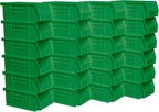 Akro-Mils 30220 AkroBins Plastic Storage Bins, Space-Saving Stackable Bins for Garage, Pantry, Craft Organization, 7" x 4" x 3", Green, 24-Pack - color: Green