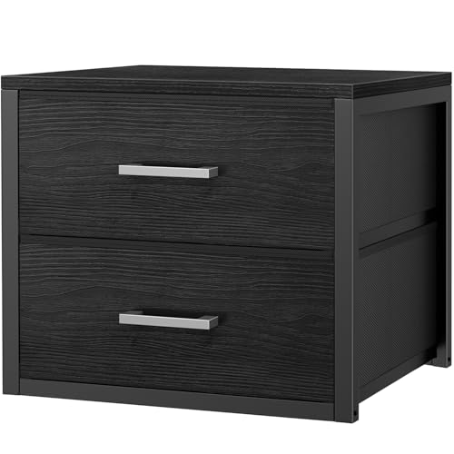 BOLUO Stackable Storage Drawers Closet Organizers and Storage Fabric Black 2 Drawer Dresser for Bedroom Modern - color: Black, size: M(11.2"D x 15.2"W x 16.1"H)