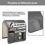 Teniux Remote Control Holder Faux Leather Armrest Organizer with 6 Pockets for recliner couch sofa, Armchair Caddy for Smart Phone, Book, Magazines, Ipad, Remotes (Dark Grey) - color: Dark Grey