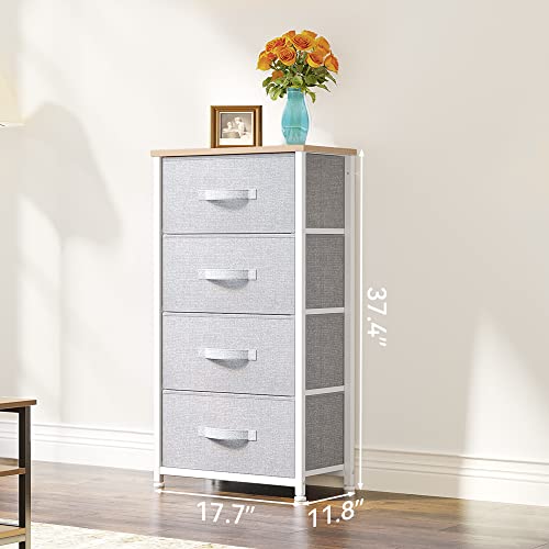 YITAHOME Dresser with 4 Drawers - Fabric Storage Tower, Organizer Unit for Bedroom, Living Room, Hallway, Closets - Sturdy Steel Frame - color: A - Ight Grey Fabric, style: 4-Drawer