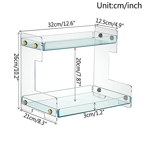 FFK Bathroom Organizer Countertop,2 Tier Bathroom Counter Organizer Kitchen Spice Rack Cosmetic Organizer,Countertop Storage Shelf for Bathroom, Kitchen, Living Room, Bedroom, Dressing Table - color: Black - Acrylic