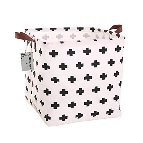 Square Canvas Toy Storage Bins Basket with Handle Collapsible Toy Organizer for Nursery Storage, Kid's Toy & Laundry, Gift Baskets(Cross) - color: Cross