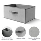 Storage Baskets, 15.7 Inch Woven Fabric Bins, Storage Cubes with Reinforced Handles, Organizer Bins for Closet Shelves, Foldable, for Toys, Clothes (3PCS/Grey-15.7*11*7.8inch)