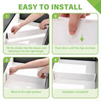 5 Pack Drawer Dividers 3.2" High Slim Organizers Expandable 10.8-17.9" Adjustable Separators for Shallow Drawers Kitchen Utensils Baby Clothes Underwear Storage-White - size: Short