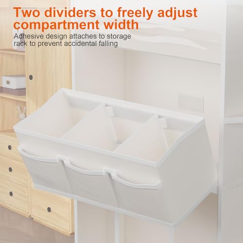OneDream 5-Tier Over the Door Organizer with Removable Storage Caddy, Baby Clothes Organizer for Nursery, Hanging Behind Door Storage with Clear Pockets and Side Mesh Compartments, Beige - color: Beige