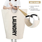 Maxsilan 125L X-Large Laundry Basket, Freestanding Tall Clothes Hamper, Collapsible Laundry Bag, Beige - color: Beige, size: 125L