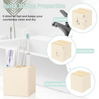 Diatomite Toothbrush Holders for Bathrooms, Electric Toothbrush and Toothpaste Holder 3 Slots Tooth Brush Organizer for Bathroom Countertop, Shower, Vanity - Yellow - color: Yellow