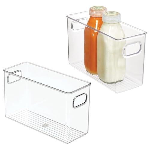 iDesign Slim Clear Plastic Storage Bin, Tall Narrow Organizer for Kitchen, Fridge, or Pantry, 2-Pack - style: Pack of 2