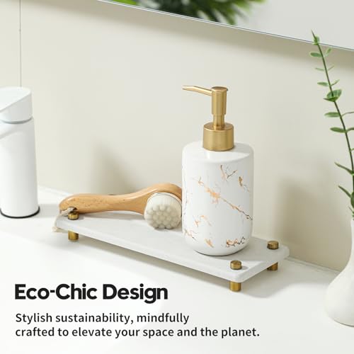 Razborci Stone Drying Tray, Gold Sink Caddy, Water Absorbing Faucet Mat Kitchen Sink Organizer, Diatomite Bathroom Counter Coaster, Soap Dish Rack Riser Dispenser Sponge Holder, Beige 10" x 4" - color: Beige - Gold, size: 10" x 4" x 1"