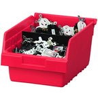 Akro-Mils 30080 Plastic Nesting ShelfMax Storage Bin Box, 12x8x6-Inch, Red (8-Pack) - color: Red