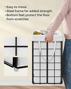 SONGMICS Laundry Hamper, 29 Gal. (110L) Laundry Basket, Collapsible Clothes Hamper, Removable and Washable Liner, Metal Wire Frame, for Bedroom Bathroom, Cream White ULCB111W01 - color: Cream White, size: 110 L