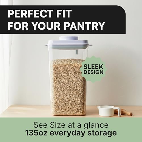 Bop Top Airtight Food Storage Containers with Lid 16.5 Cups / 135 oz | Kitchen Canister Sets | Air Tight Pantry Container | Pop Top Dry Food Storage Containers for Snacks, Sugar, Flour, Baking, Pasta - color: 135 oz