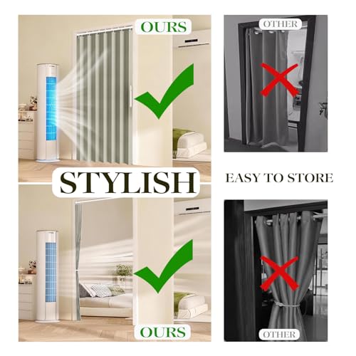 JILRON 100% Blackout Fabric Folding Door Curtain with Magnetic Closure - Accordion Style for Sliding Doors, Closets,Wardrobe and Temporary Door Solutions Doorway Curtains（W42 x L78, Off White 1 Panel） - color: Off White, size: 42"W x 78"L (Pack of 1)