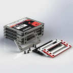2.5 inch PC SSD HDD Cages Bracket Solid State Drive Frame Multi Layer Box Stacking External HD Cabinet Docking Station Base SATA PATA Computer Hard Disk Rack Metal 4-Bay Mounting Bracket Silver