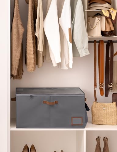 StorageWorks Shoe Organizer for Closet, Shoe Storage Containers for Entryway, Fabric Shoe Storage Organizer for Slippers and Flats, Shoe Storage Bins with Side Mesh Pocket, Fits up to 20 Pairs, Grey - color: Gray, size: Large-1 Pack