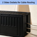 Cable Box - [142Pcs] Cable Management Kit, Medium Cord Hider Box to Conceal Power Strip Holder on Desk or Floor, Under Desk Cable Management Kit Cable Organizer Box, TV Cord Organizer Box, Black